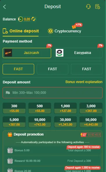 JJ99 Game deposit