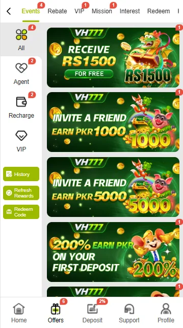 VH777 Game bonuses